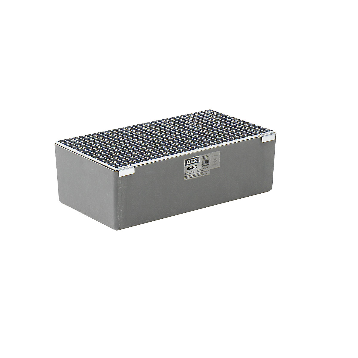 GRP base sump tray – CEMO, small containers, without certification, with steel grate-4