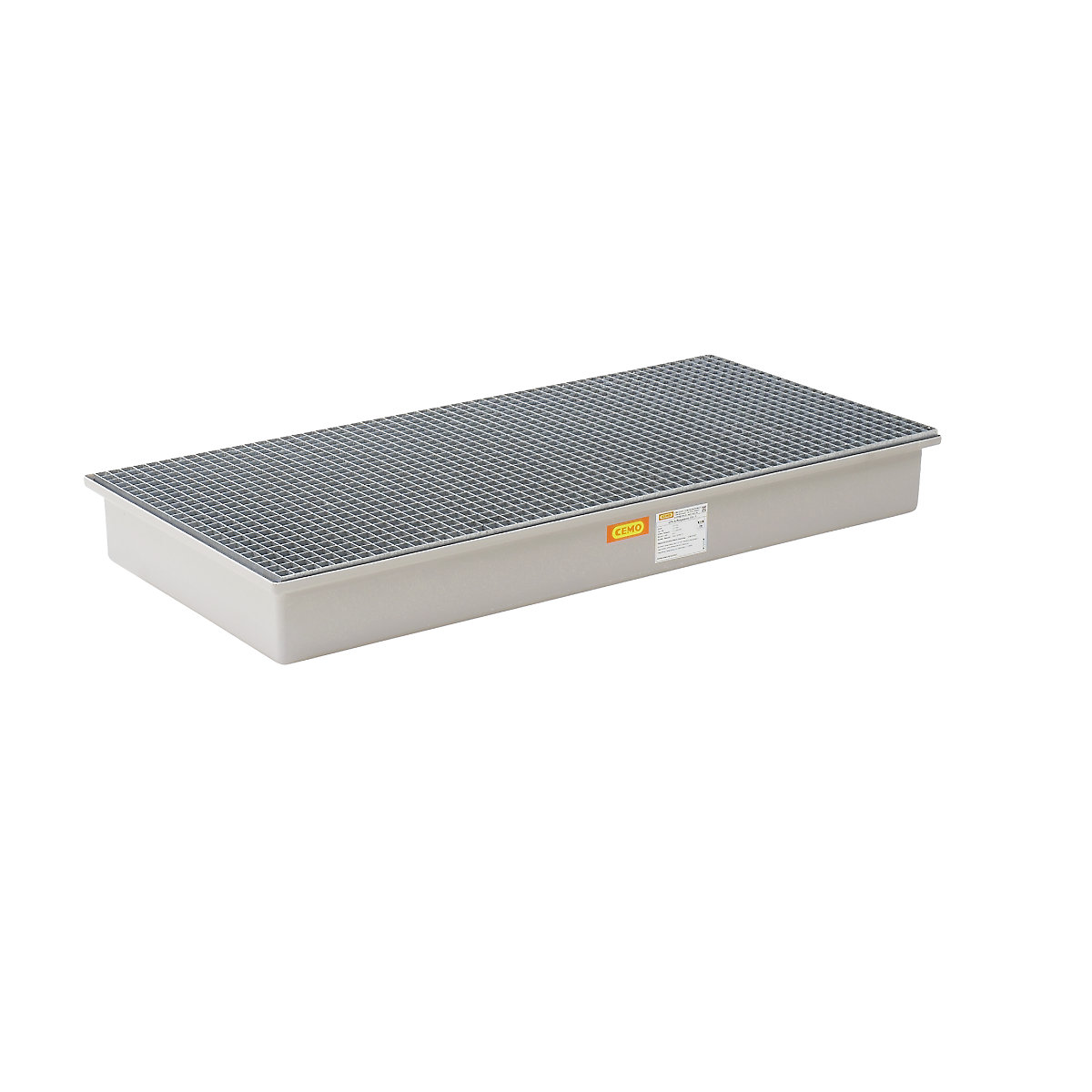 GRP base sump tray – CEMO, 3 x 200 litre drums, with certification, with steel grate-4