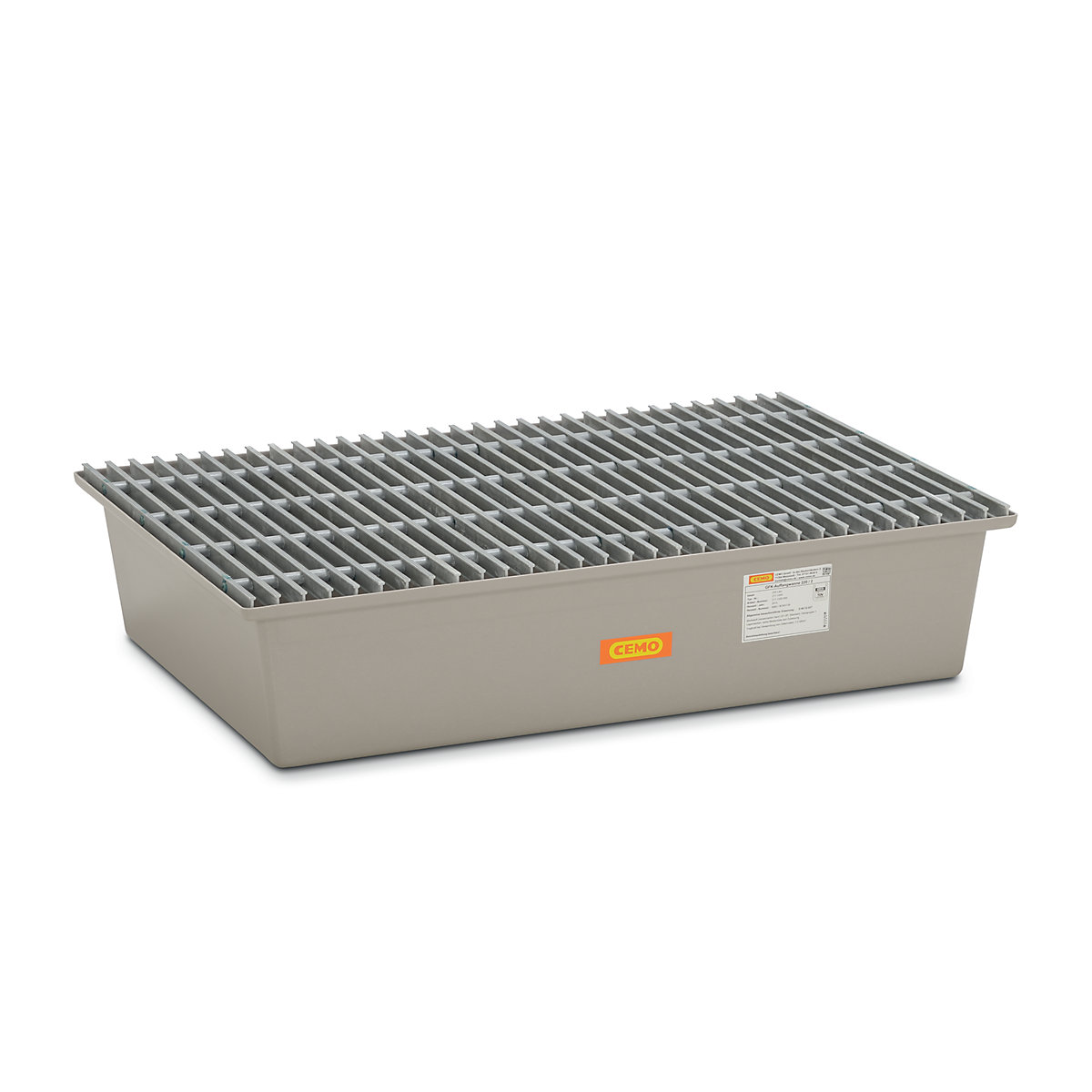 GRP base sump tray – CEMO, 2 x 200 litre drums, with certification, with GRP grate-4