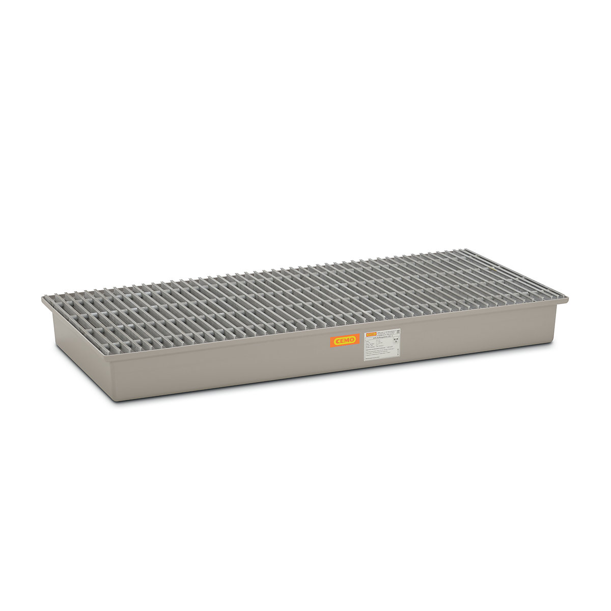 GRP base sump tray – CEMO, 3 x 200 litre drums, with certification, with GRP grate-5