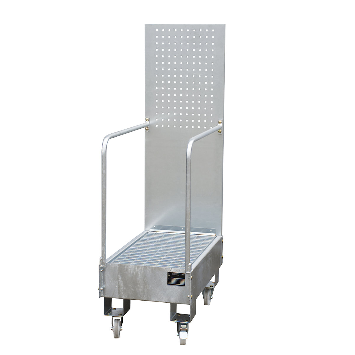 Mobile sump tray with perforated panel - eurokraft pro