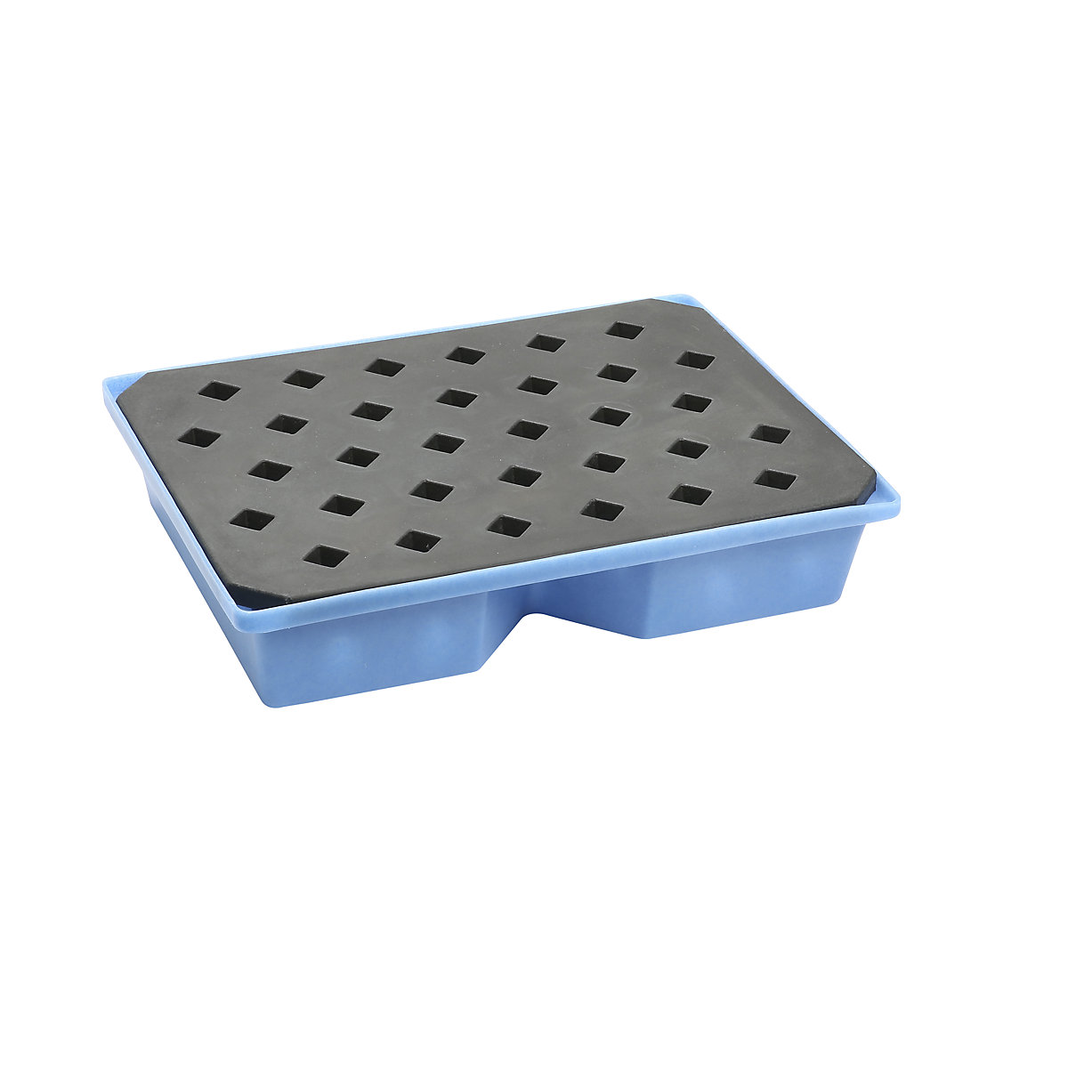 PE small container and pallet tray, LxWxH 800 x 600 x 170 mm, sump capacity 40 l, with PE grate-6