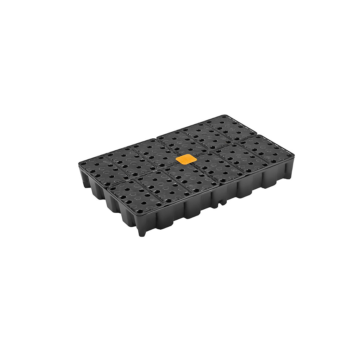 PE small container pallet tray – CEMO, 120 l sump capacity, with grate-2