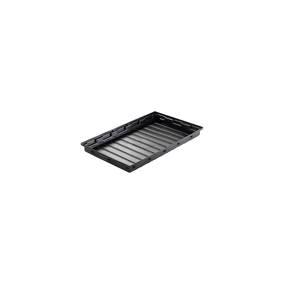 PE small container shelf sump tray – CEMO, 30 l sump capacity, without grate-3