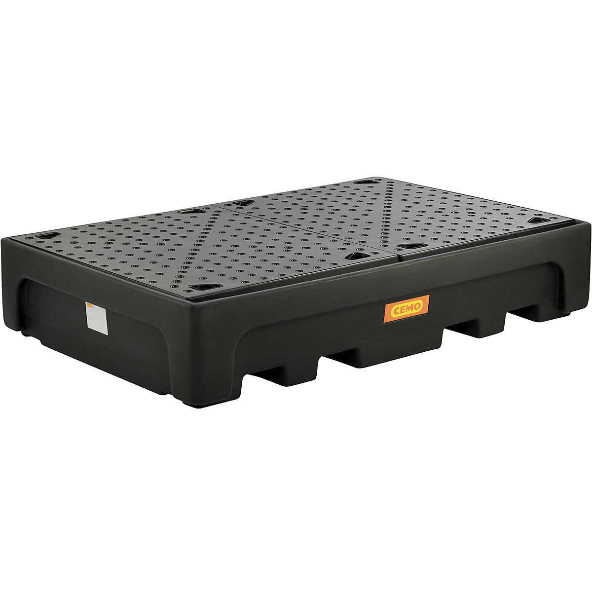 PE sump tray for IBC/CTC tank containers – CEMO, for 2 x IBC/CTC, with PE perforated panel-3