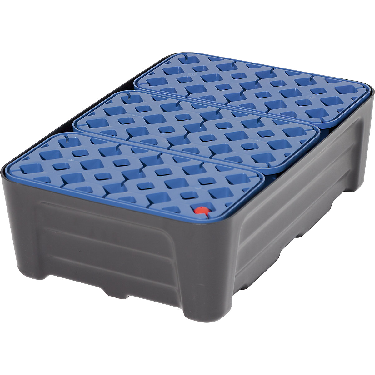 PE sump tray for small containers – eurokraft pro, with PE grate, collection capacity 30 l-4