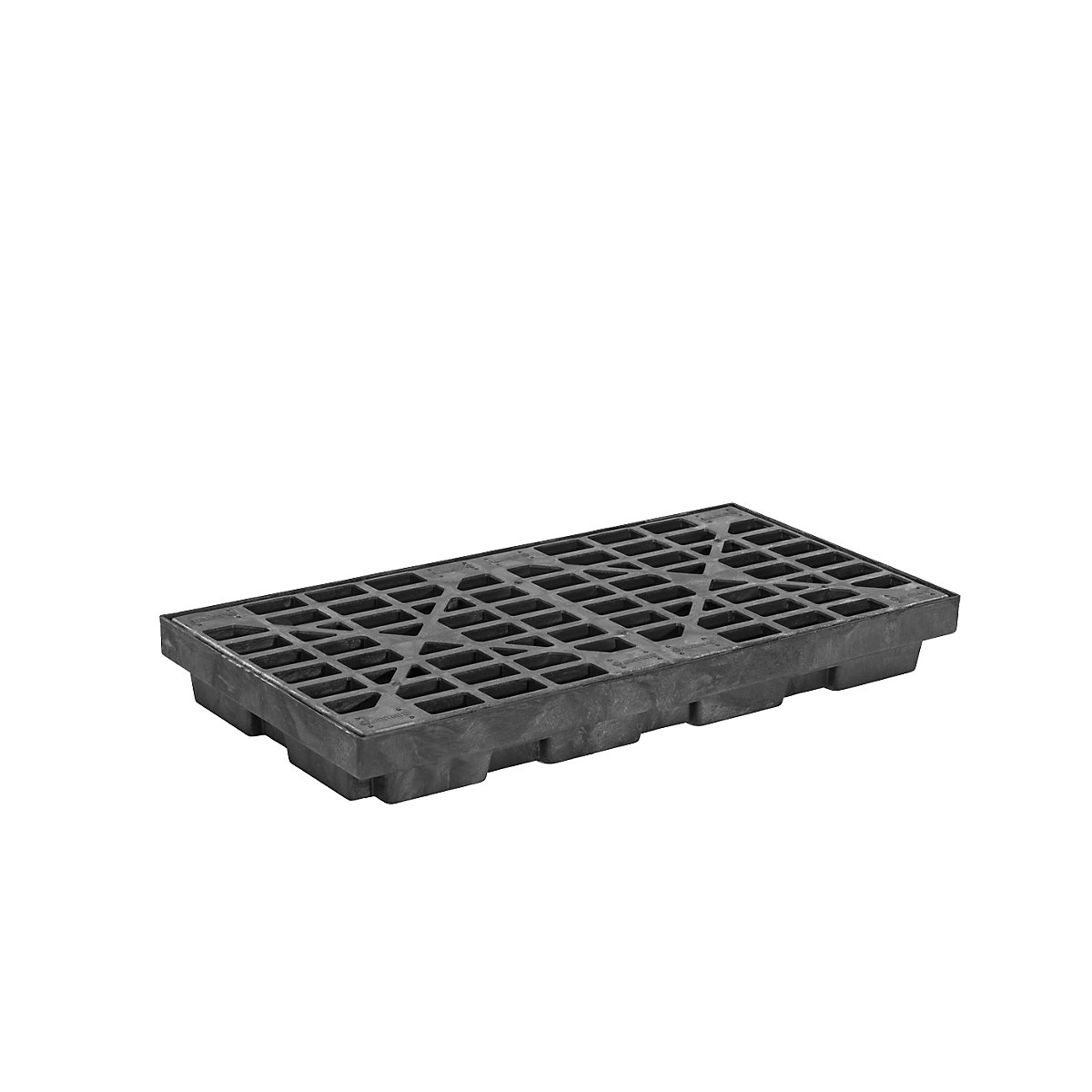 PE sump tray made of recycled PE – Justrite, low profile sump tray, for 2 x 200 l drums, sump capacity 90 l-7