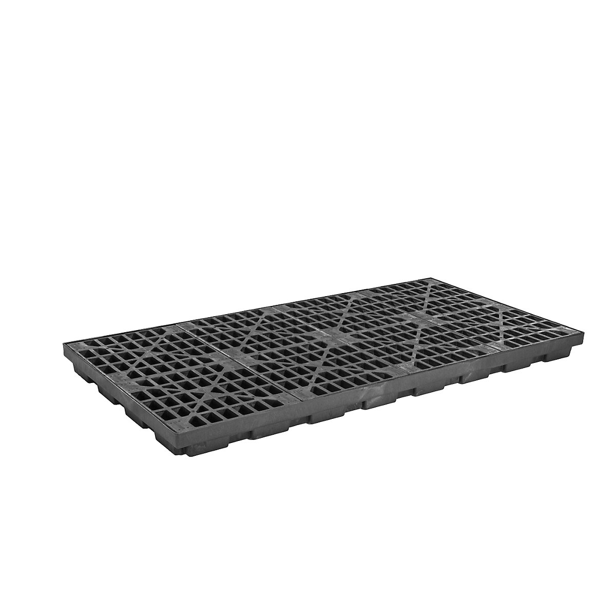 PE sump tray made of recycled PE – Justrite, low profile sump tray, for 8 x 200 l drums, sump capacity 371 l-6