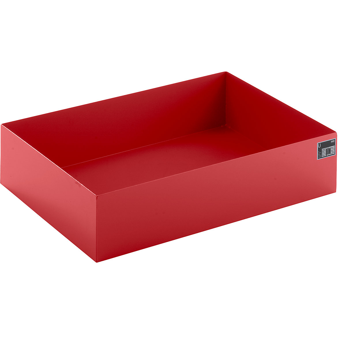 EUROKRAFTbasic – Pallet sump tray, LxWxH 1200 x 800 x 260 mm, red RAL 3000