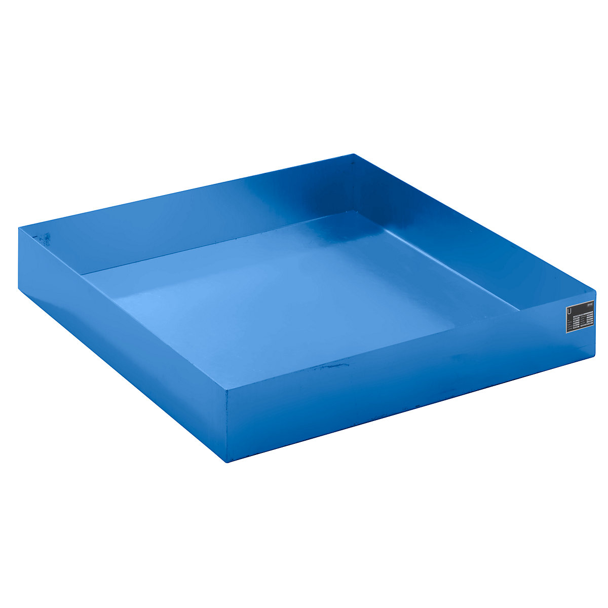 EUROKRAFTbasic – Pallet sump tray, LxWxH 1200 x 1200 x 185 mm, blue RAL 5012