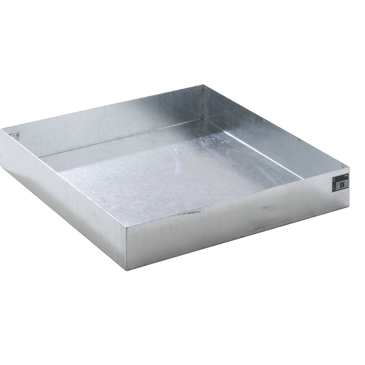 EUROKRAFTbasic – Pallet sump tray, LxWxH 1200 x 1200 x 185 mm, hot dip galvanised