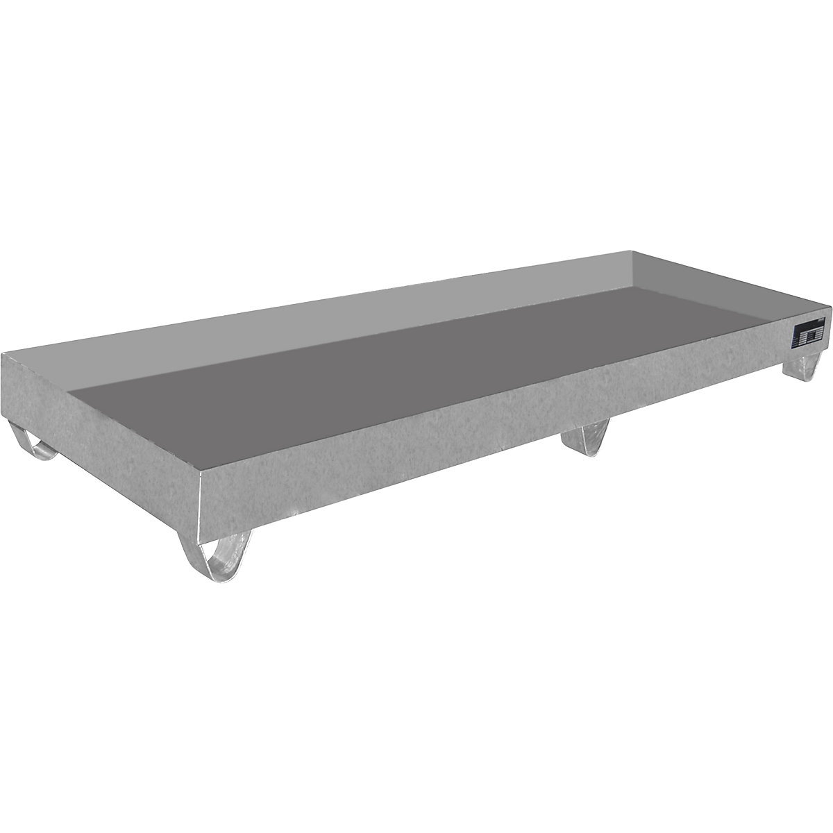 Stainless steel sump tray – eurokraft pro, for 200 l drums, 4 drums, LxWxH 2400 x 800 x 250 mm-2