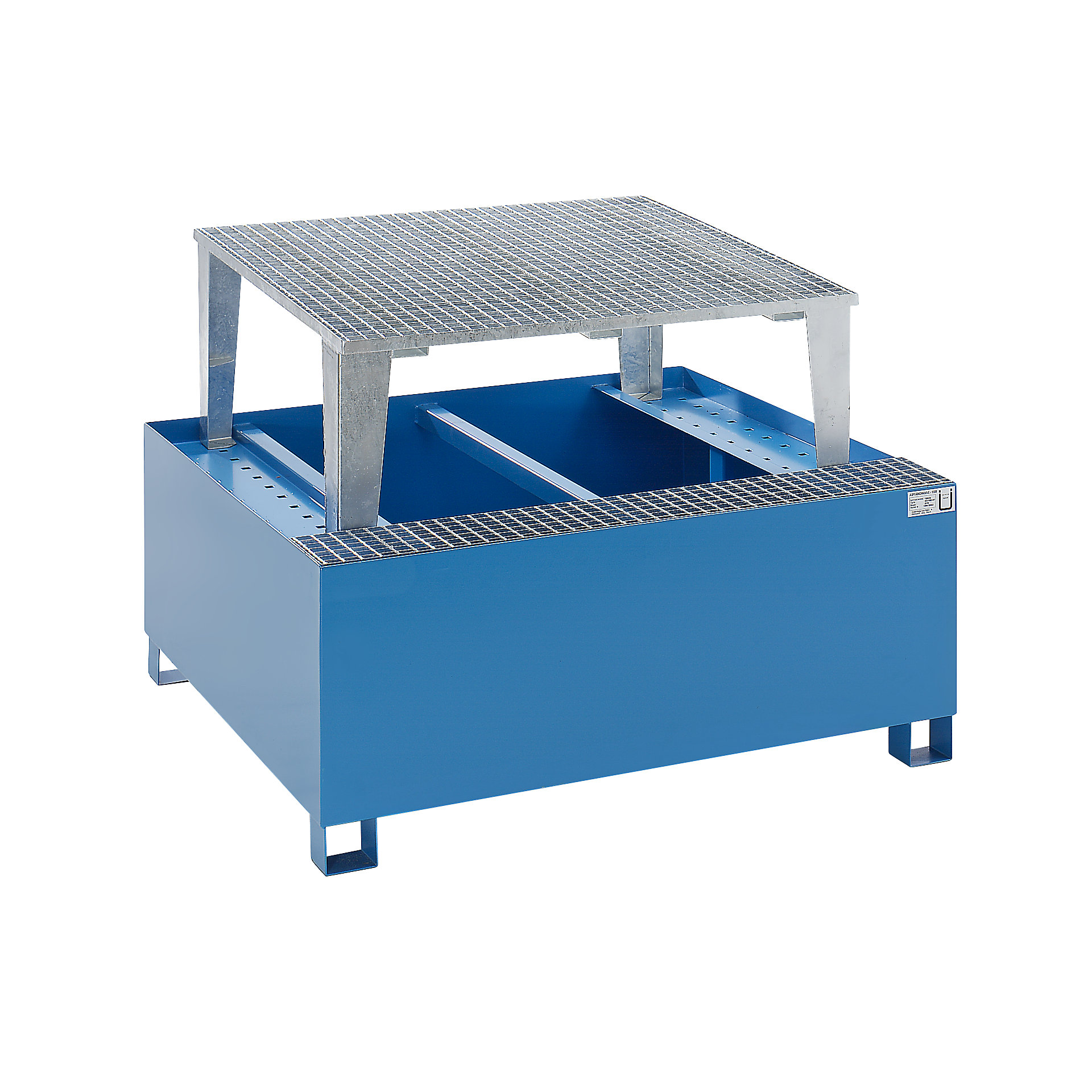 Container Sump Steel sump tray for IBC/CTC tank containers – eurokraft basic: for 1 x ...