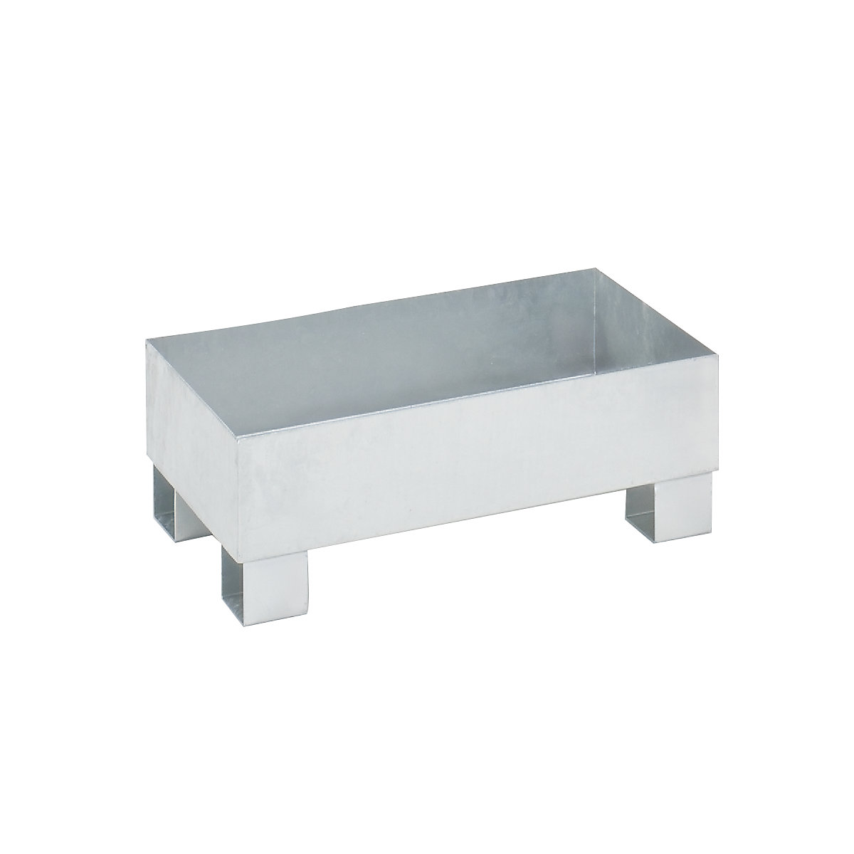Sump tray for 60 l – eurokraft basic, LxWxH 800 x 500 x 290 mm, with certification, hot dip galvanised, without grate-3