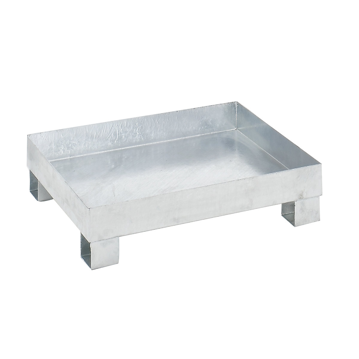 Sump tray for 60 l – eurokraft basic, LxWxH 800 x 900 x 220 mm, with certification, hot dip galvanised, without grate-5
