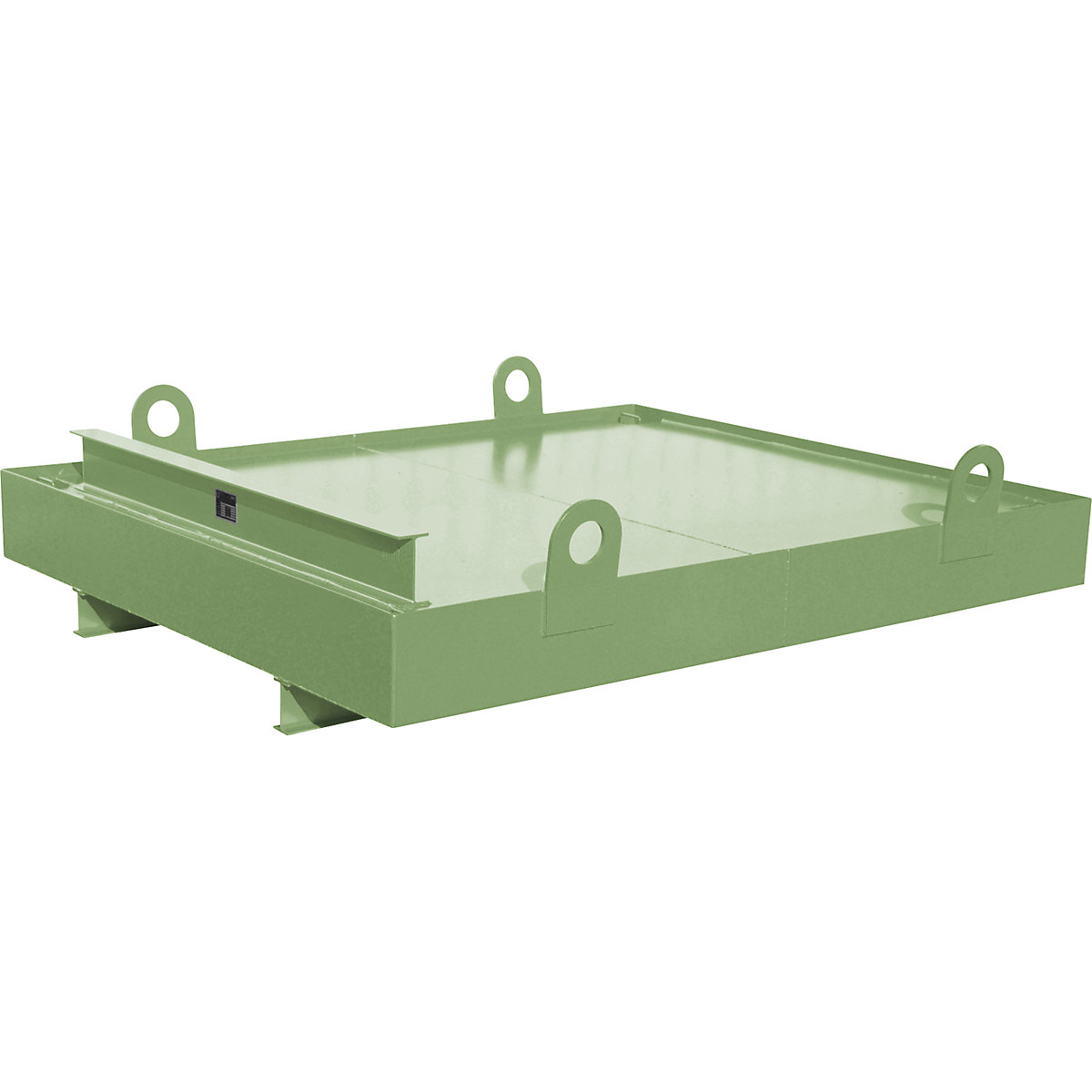 Sump tray for skip trailer – eurokraft pro, for skip trailers, sump capacity 880 l, green-6