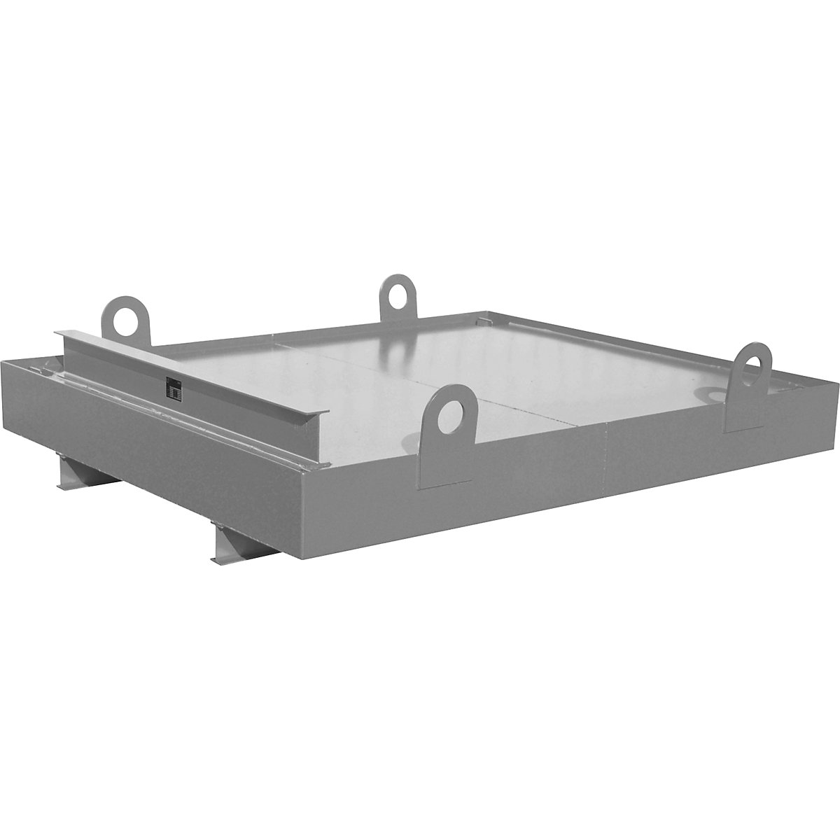 Sump tray for skip trailer – eurokraft pro, for skip trailers, sump capacity 880 l, grey-10