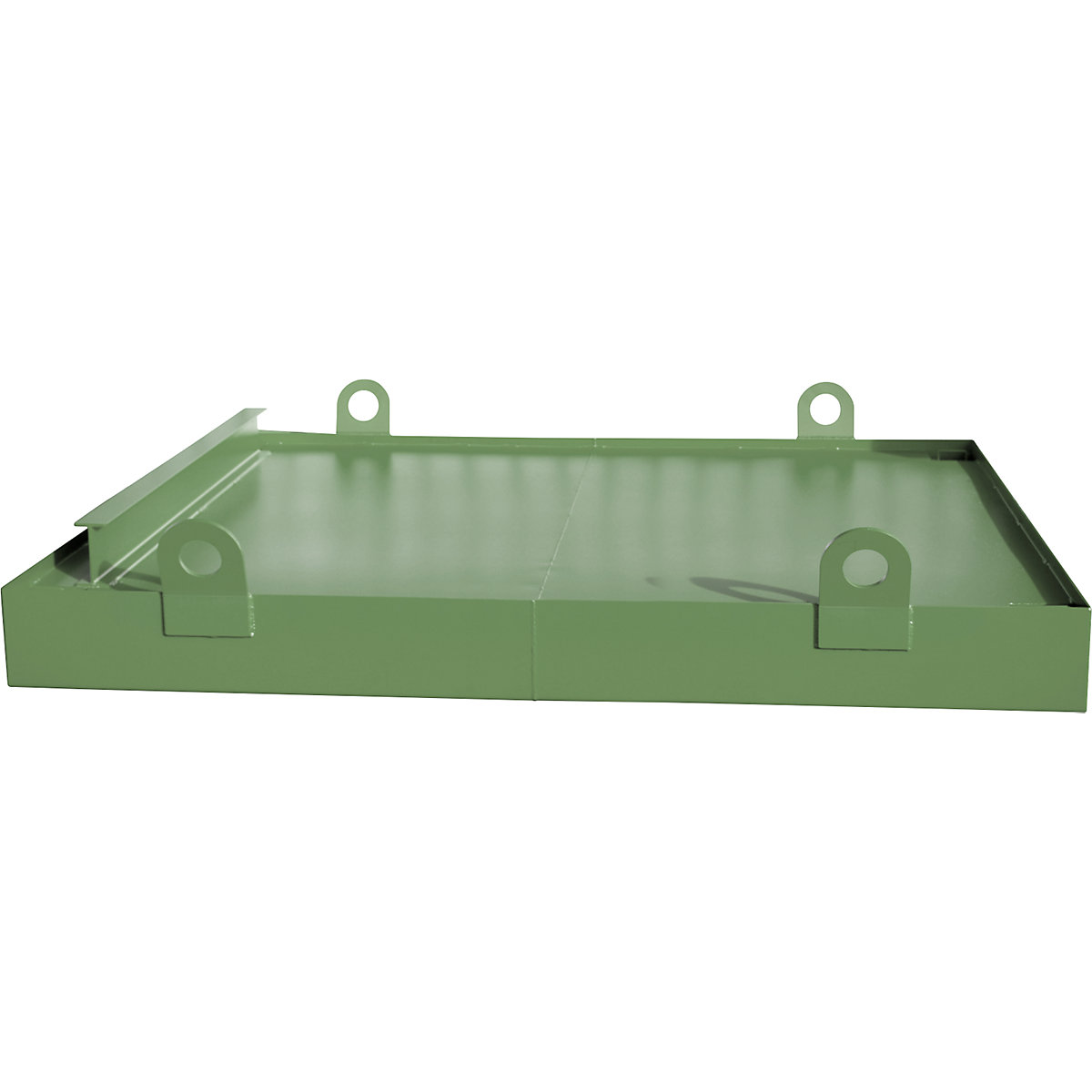 Sump tray for skip trailer – eurokraft pro, for skip trailers, sump capacity 1078 l, green-8