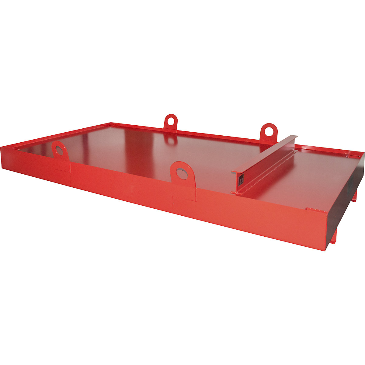 Sump tray for skip trailer – eurokraft pro, for skip trailers, sump capacity 1276 l, red-2