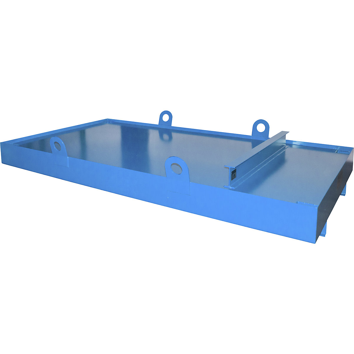 Sump tray for skip trailer – eurokraft pro, for skip trailers, sump capacity 1276 l, blue-5