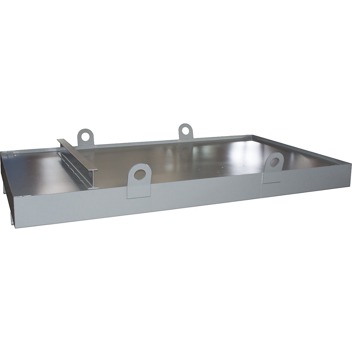 Sump tray for skip trailer – eurokraft pro, for skip trailers, sump capacity 1276 l, grey-7