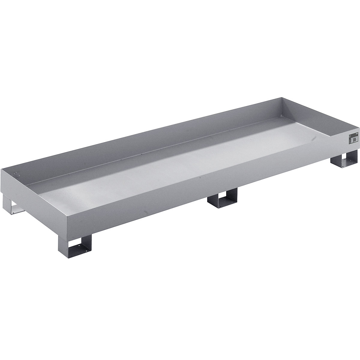 Sump tray made from sheet steel, LxWxH 2400 x 800 x 250 mm, hot dip galvanised-3