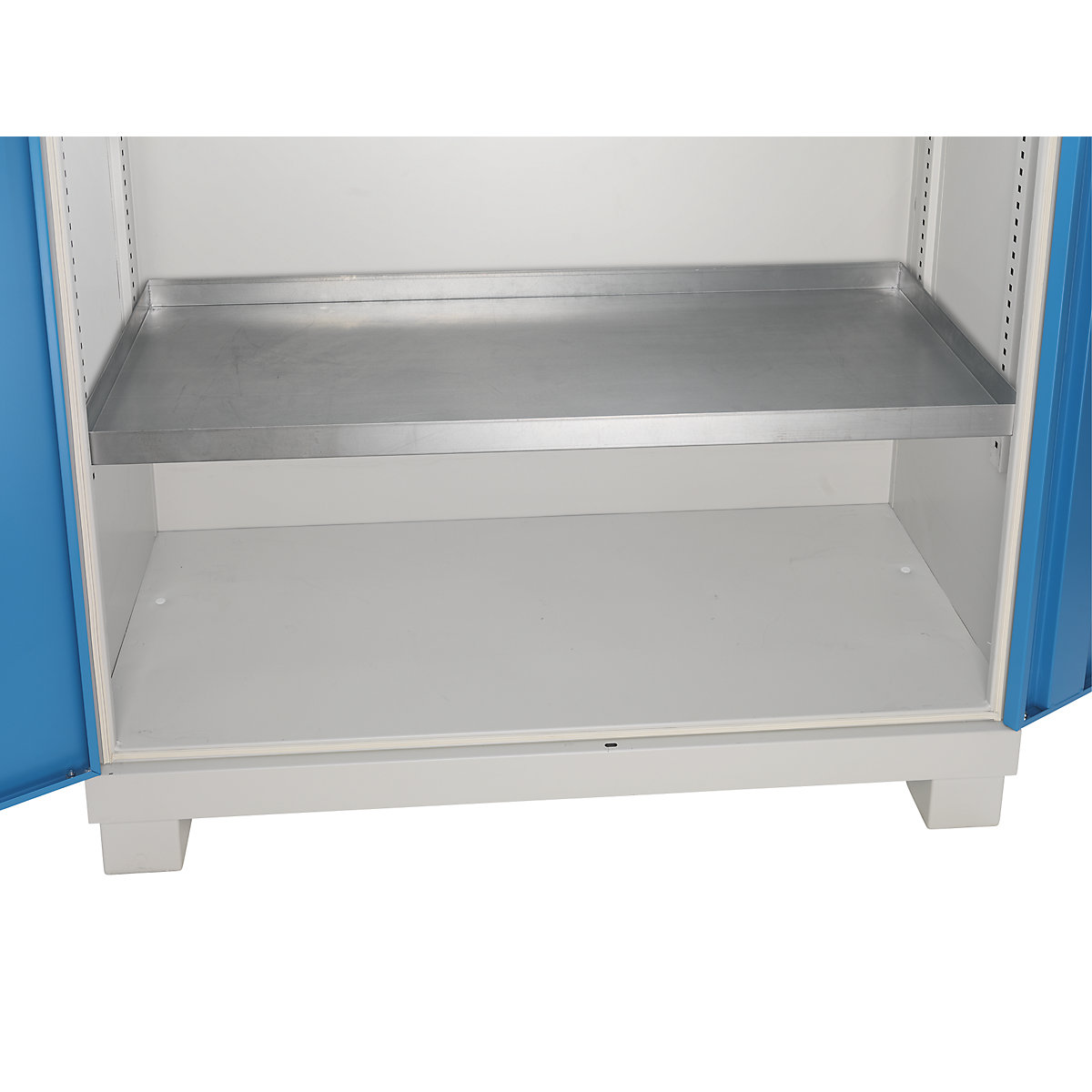 Tray shelf, zinc plated – eurokraft pro, HxWxD 48 x 1167 x 550 mm, max. load 80 kg