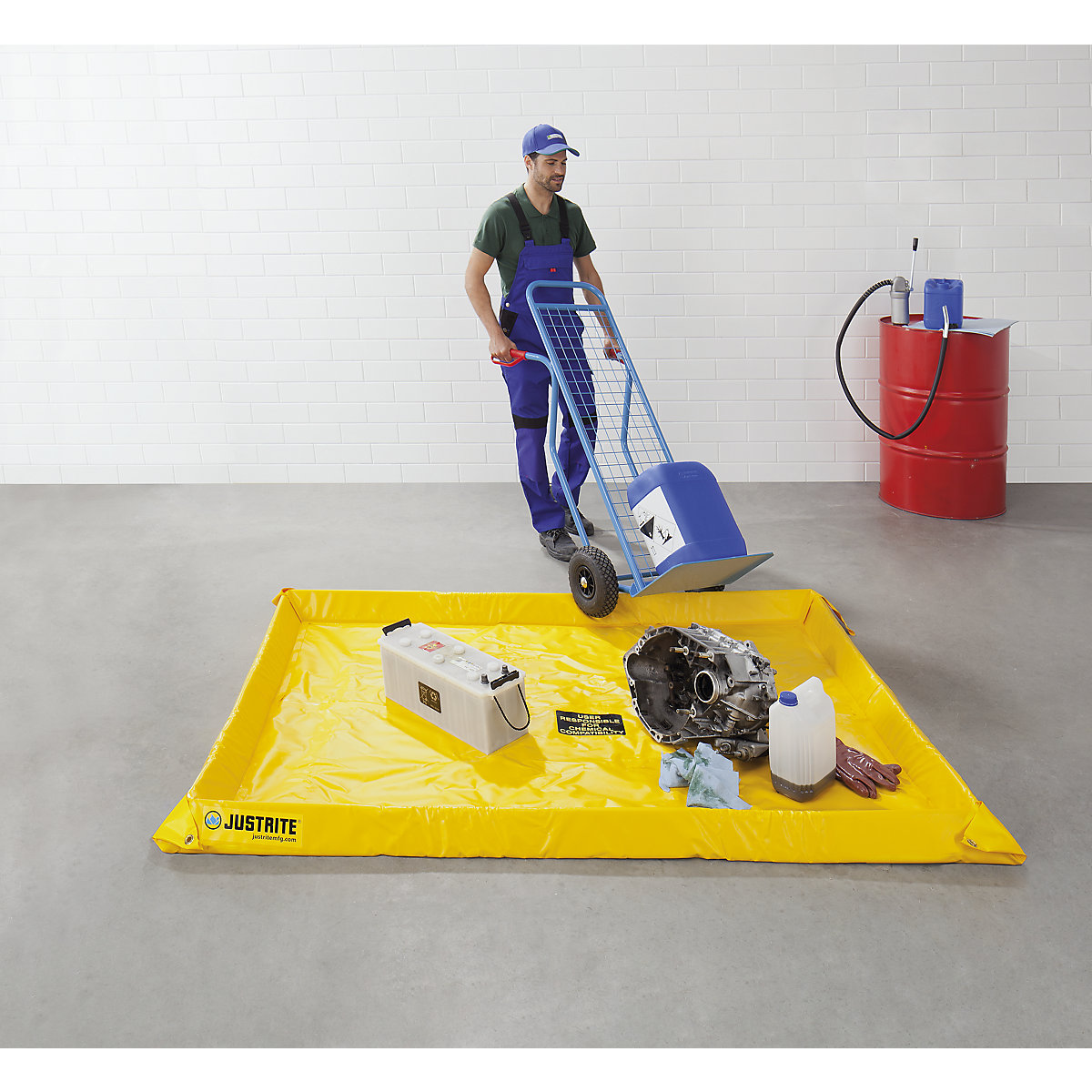 Universal sump tray, flexible – Justrite (Product illustration 2)-1