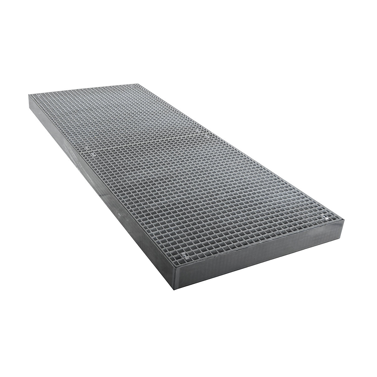 Zinc plated low profile steel sump trays – LaCont, width 1000 mm, length 2500 mm, capacity 210 l-6