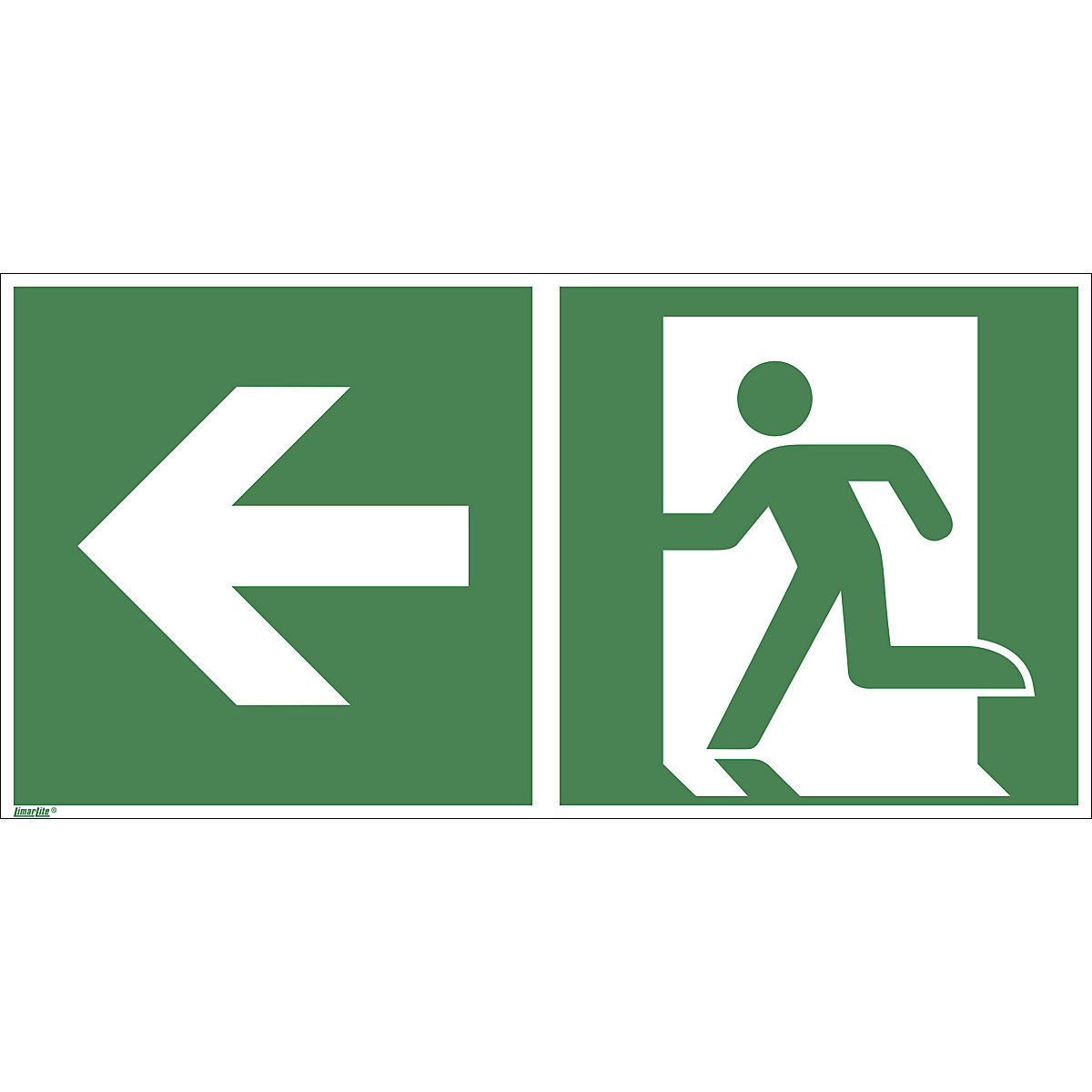 Emergency exit signs, left, pack of 10, aluminium, 400 x 200 mm-4