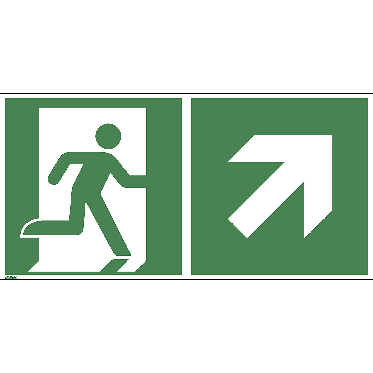Emergency exit signs, right upwards, pack of 10, aluminium, 300 x 150 mm-2