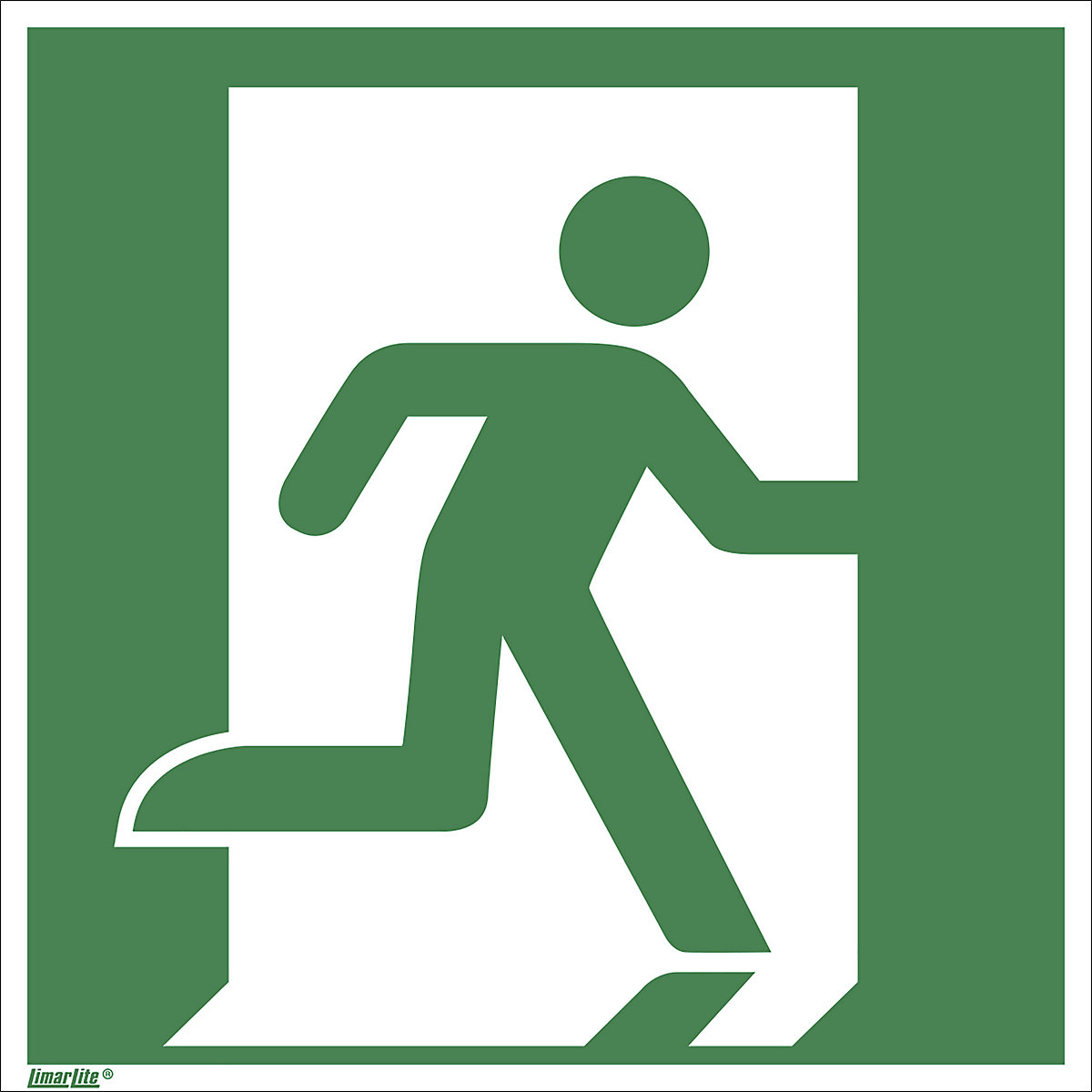 Emergency exit signs, right, only in combination with directional arrow, pack of 10, aluminium, 200 x 200 mm-3