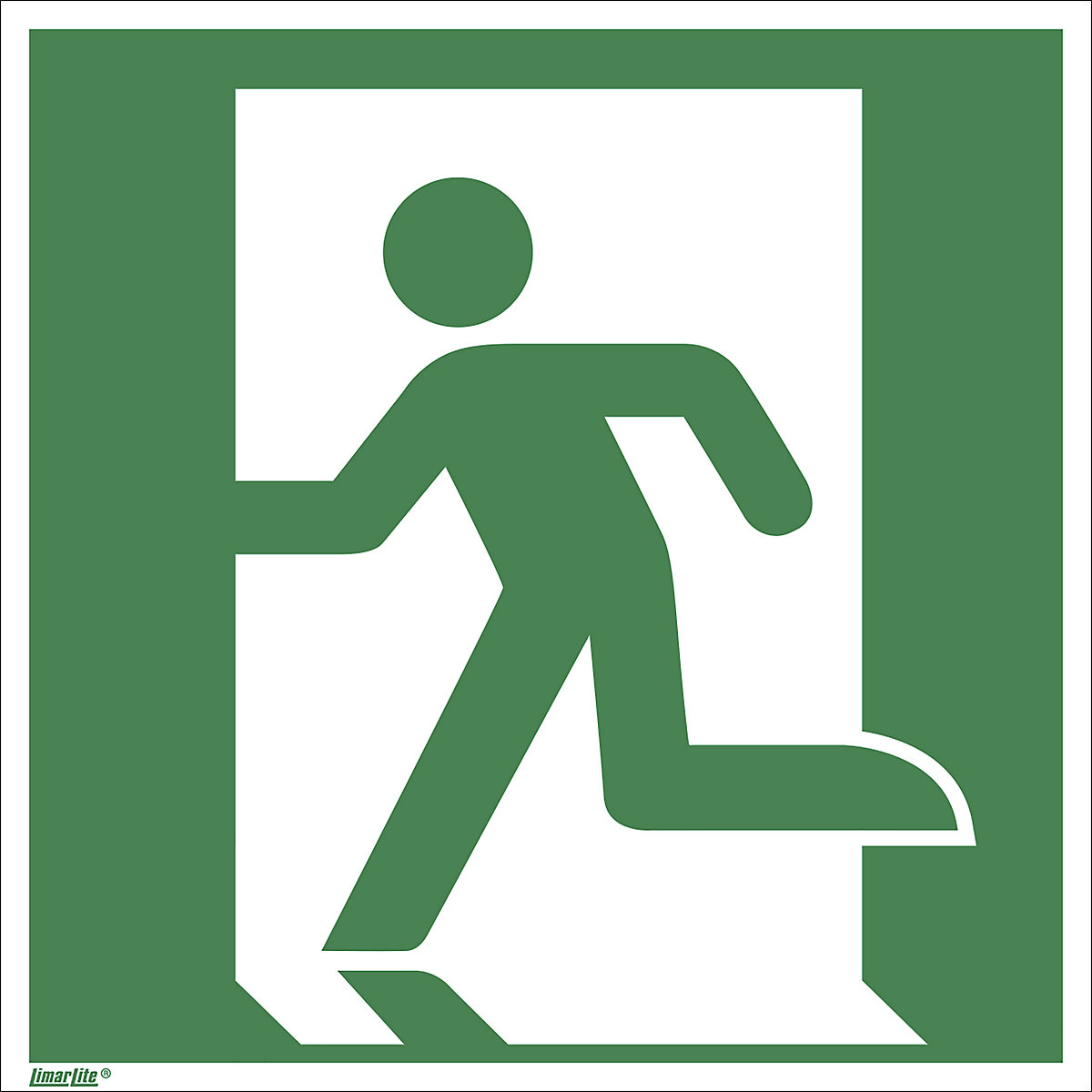 Emergency exit signs, left, only in combination with directional arrow, pack of 10, aluminium, 150 x 150 mm-3