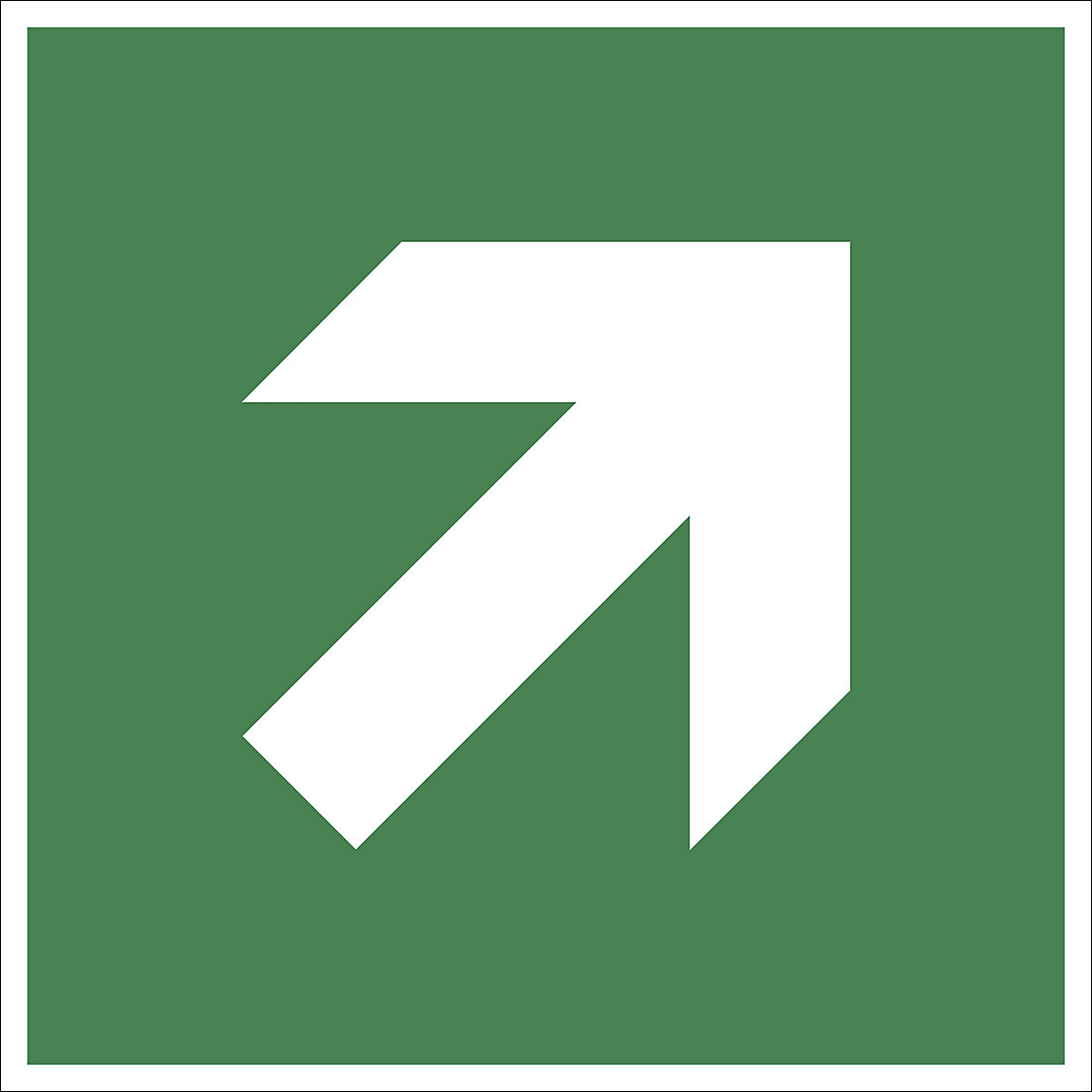Emergency exit signs, arrow pointing diagonally, only in combination with emergency sign, pack of 10, plastic, 200 x 200 mm