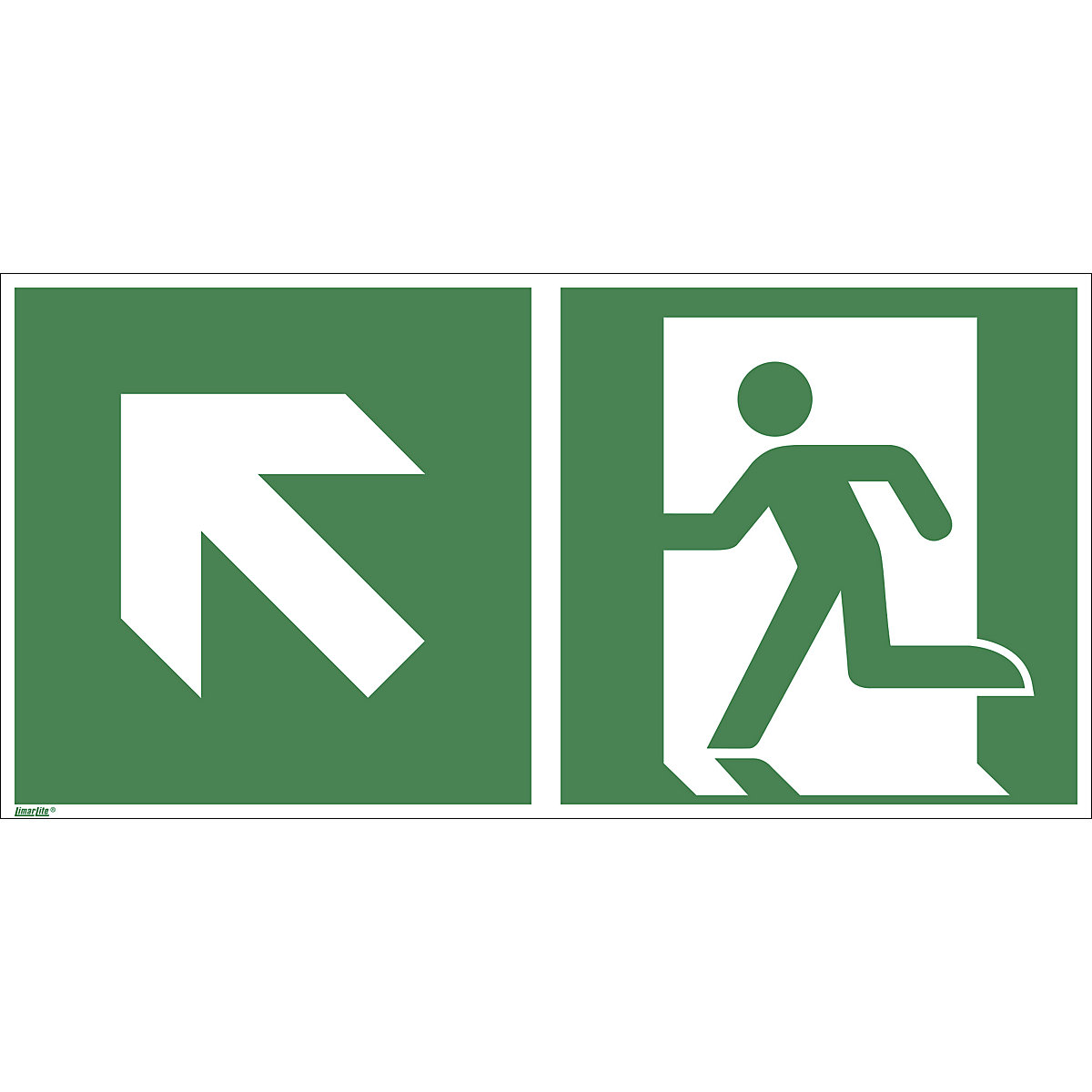 Emergency exit signs, left upwards, pack of 10, aluminium, 300 x 150 mm-5