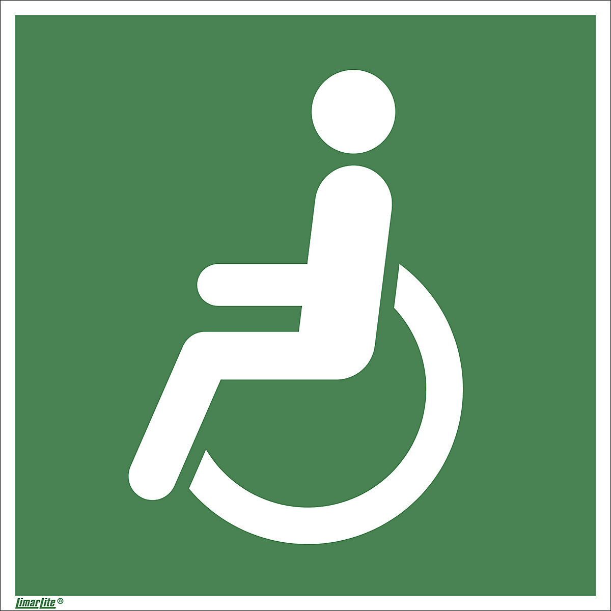 Emergency sign, wheelchair, pointing left, pack of 10, film, 200 x 200 mm-3