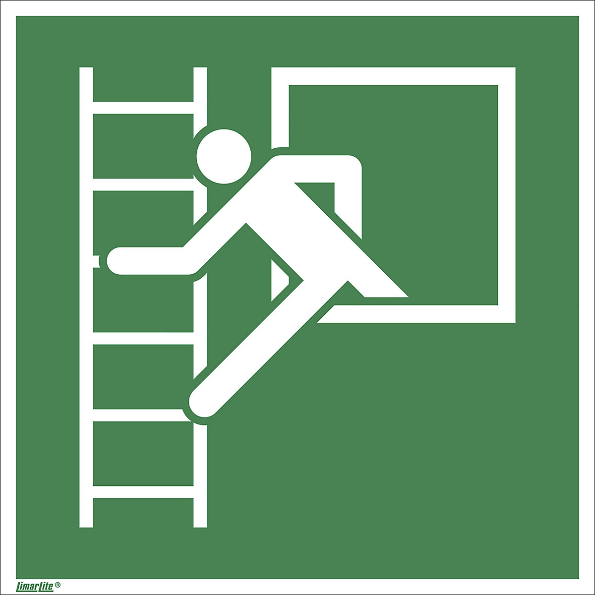 Emergency sign, emergency exit with escape ladder, pack of 10, plastic, 150 x 150 mm-3