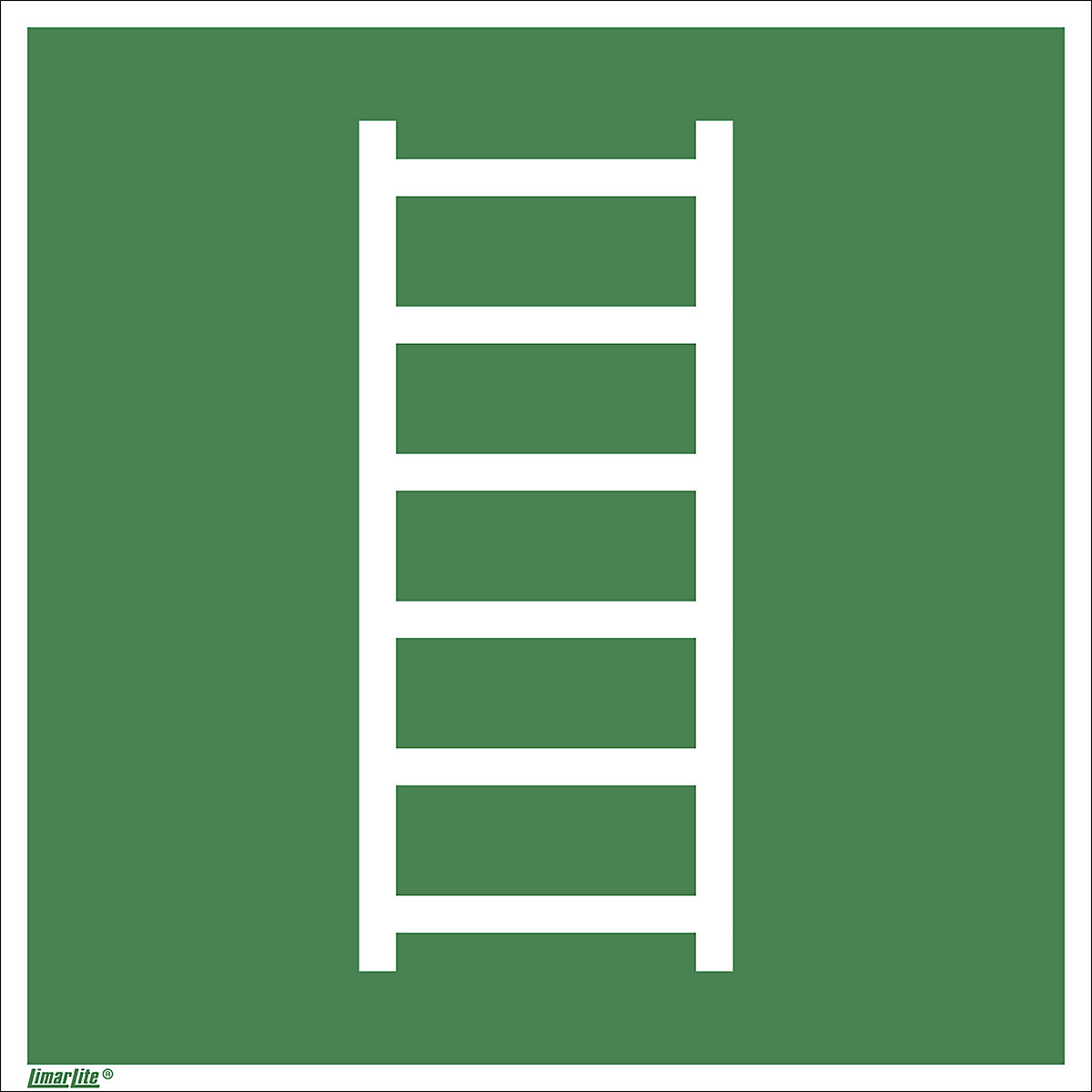 Emergency sign, fire escape ladder, pack of 10, film, 200 x 200 mm