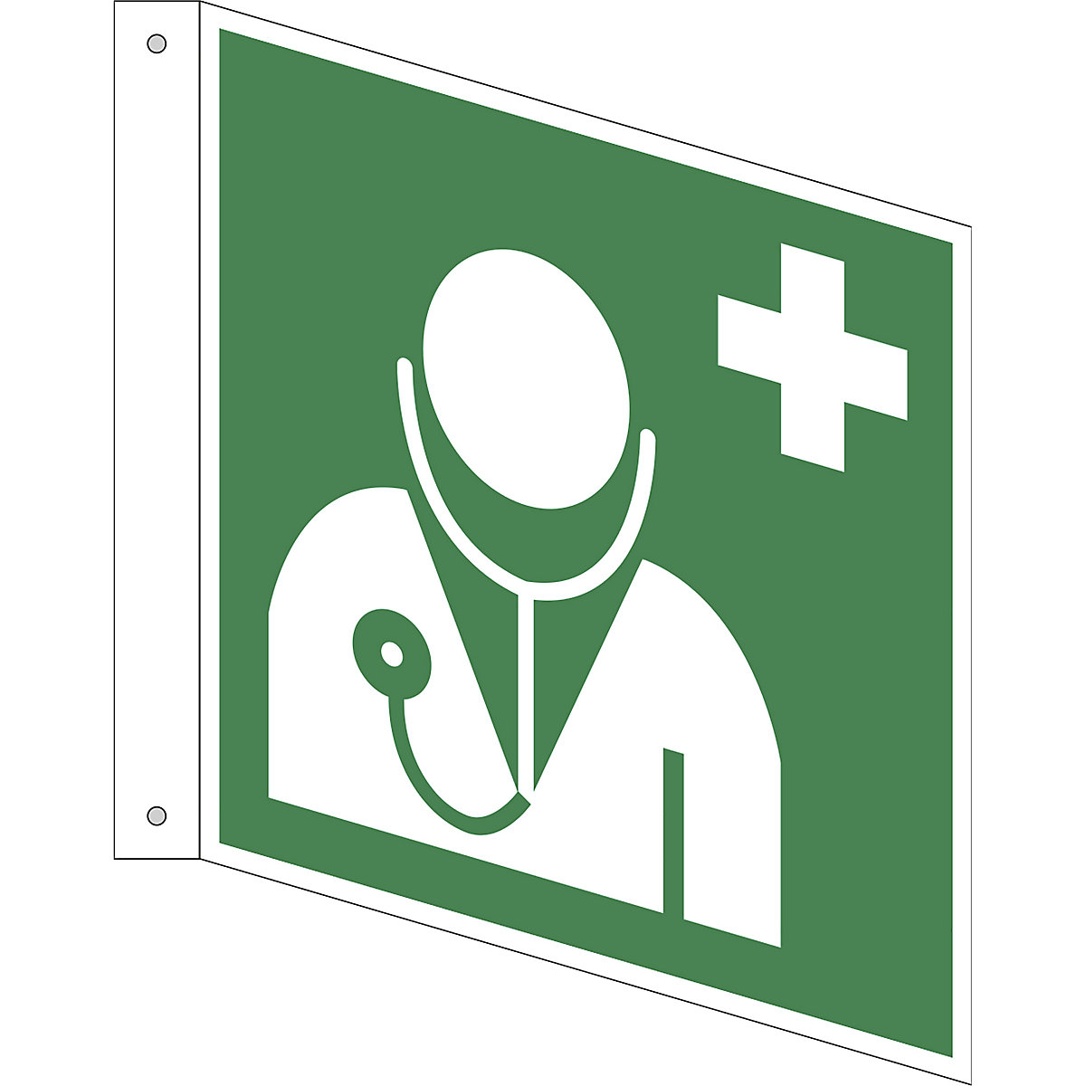 Emergency sign, doctor, pack of 10, aluminium, L shaped sign, 200 x 200 mm-10