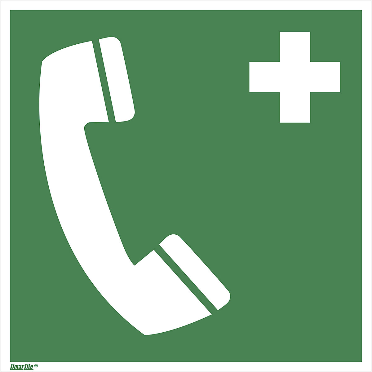 Emergency sign, emergency telephone, pack of 10, aluminium, 150 x 150 mm-7