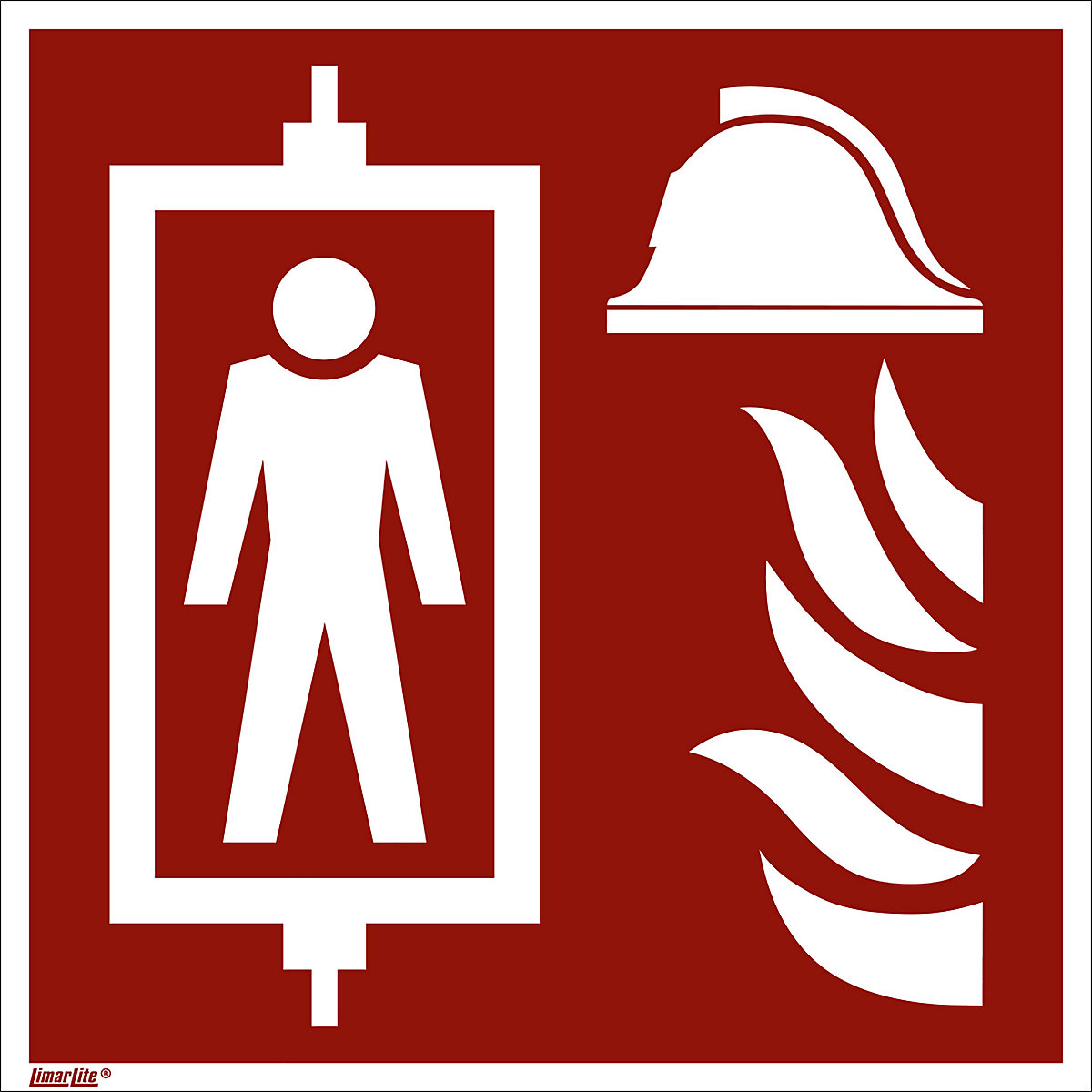 Fire protection sign, firefighters' lift, pack of 10, aluminium, 150 x 150 mm