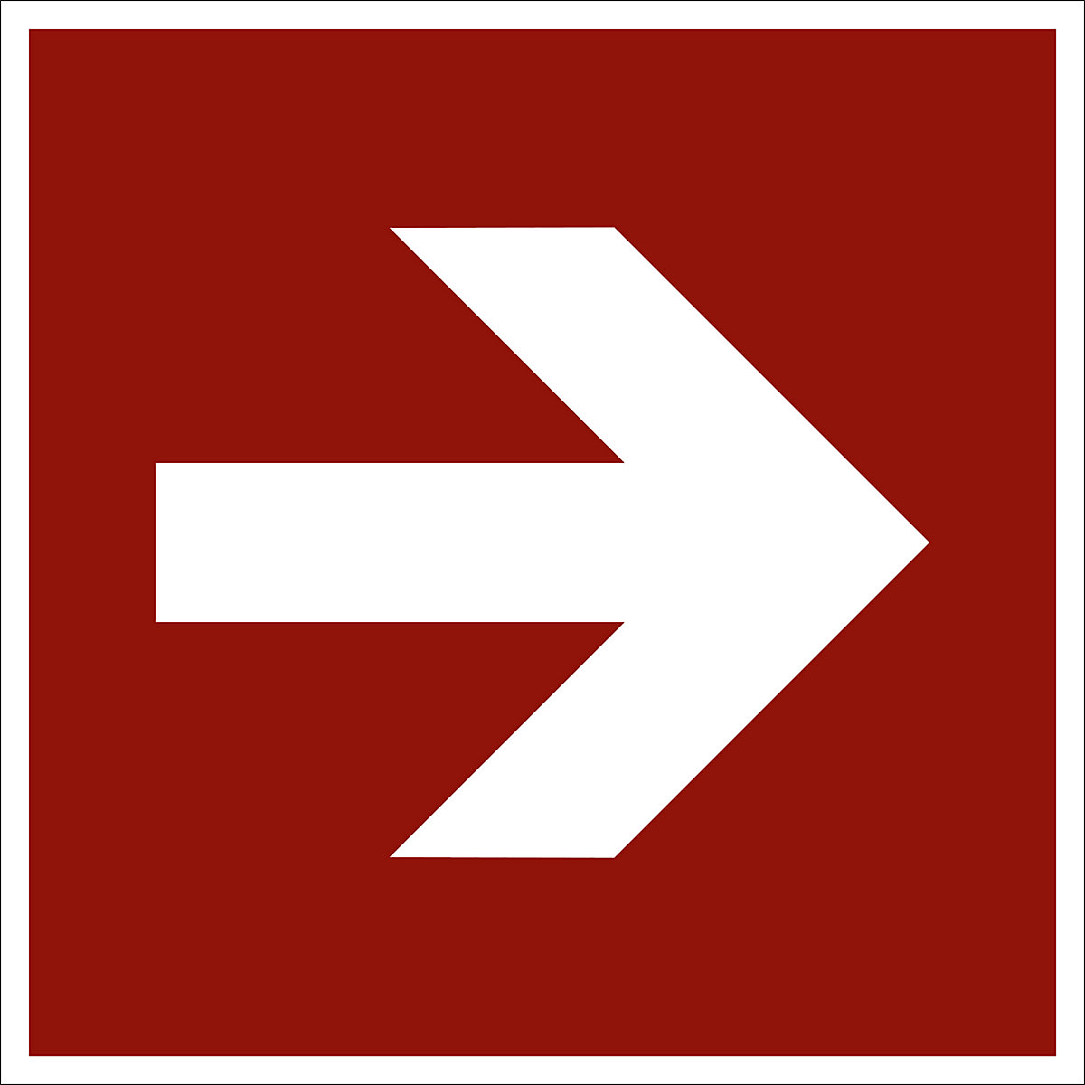 Fire protection sign, arrow pointing straight ahead, pack of 10, aluminium, 150 x 150 mm