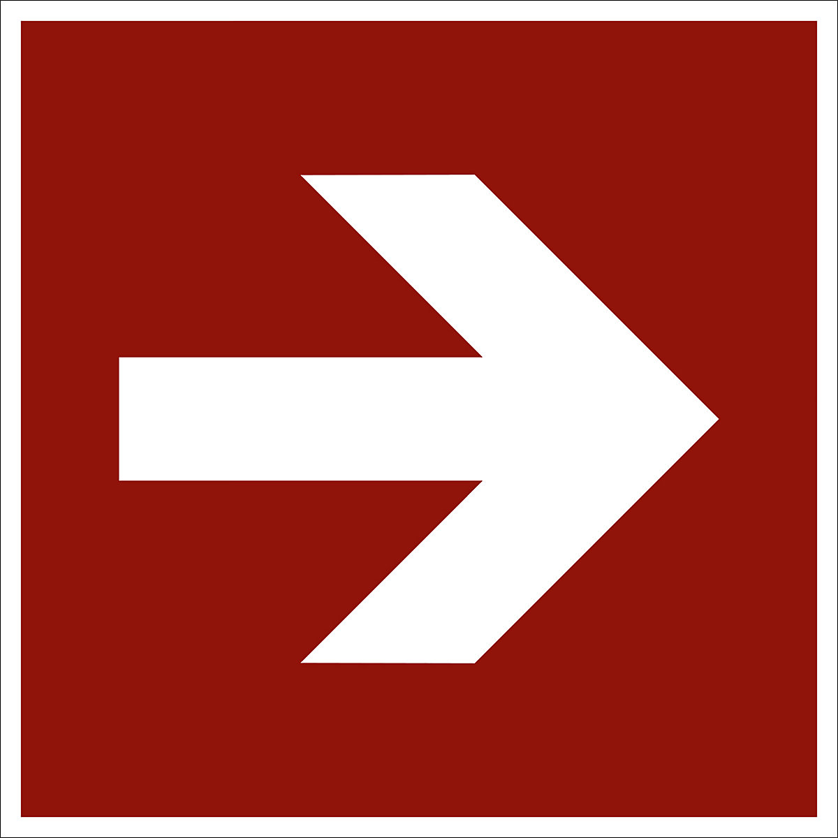 Fire protection sign, arrow pointing straight ahead, pack of 10, plastic, 200 x 200 mm