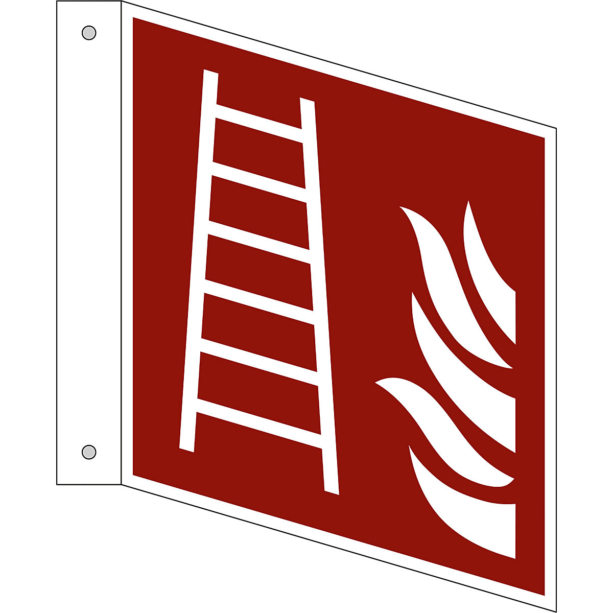 Fire protection sign, ladder, pack of 10, aluminium, L shaped sign, 150 x 150 mm