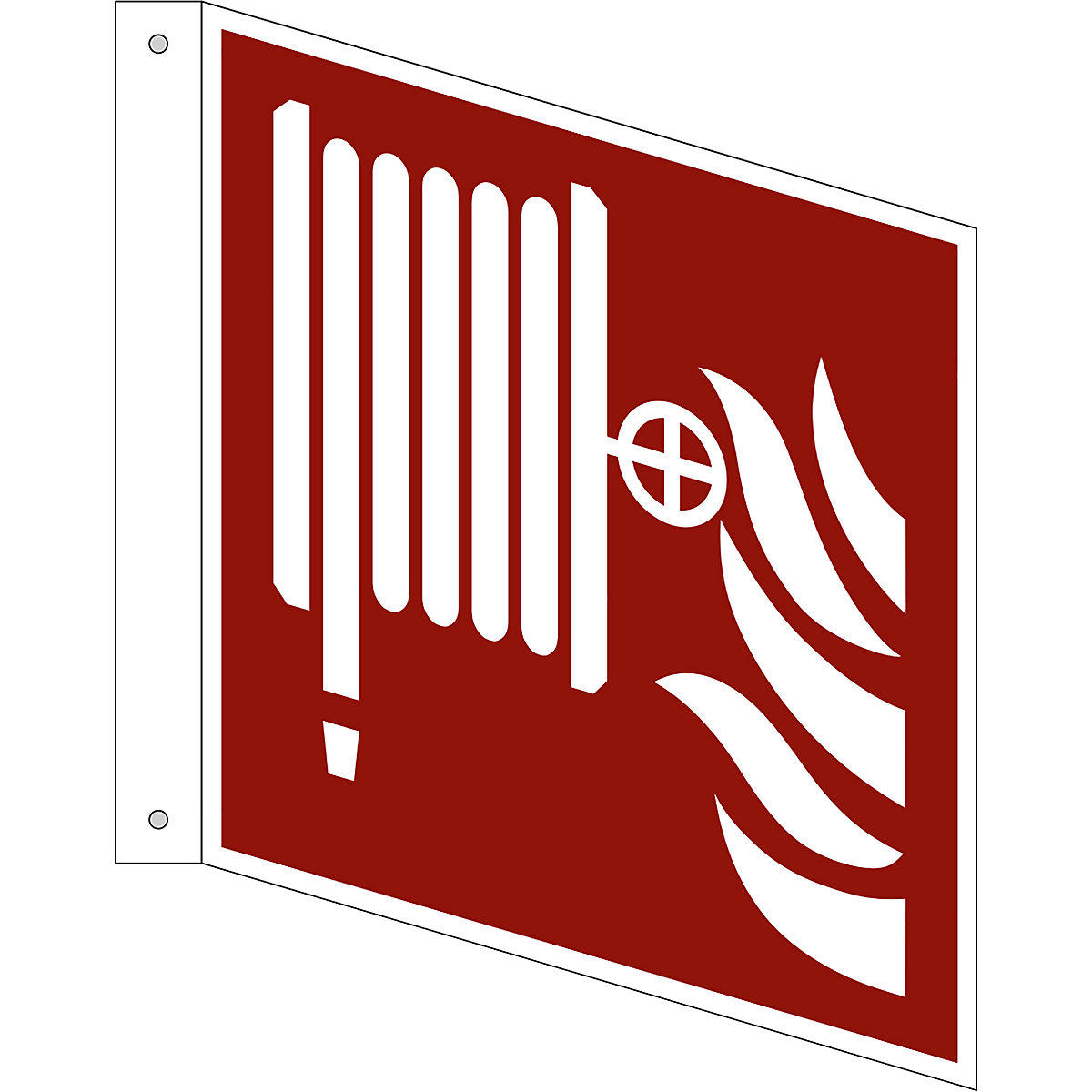 Fire protection sign, fire hose reel, pack of 10, aluminium, L shaped sign, 200 x 200 mm