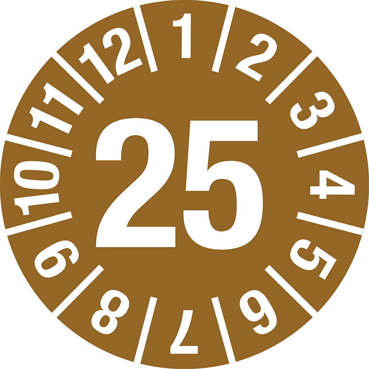 Test placard, year