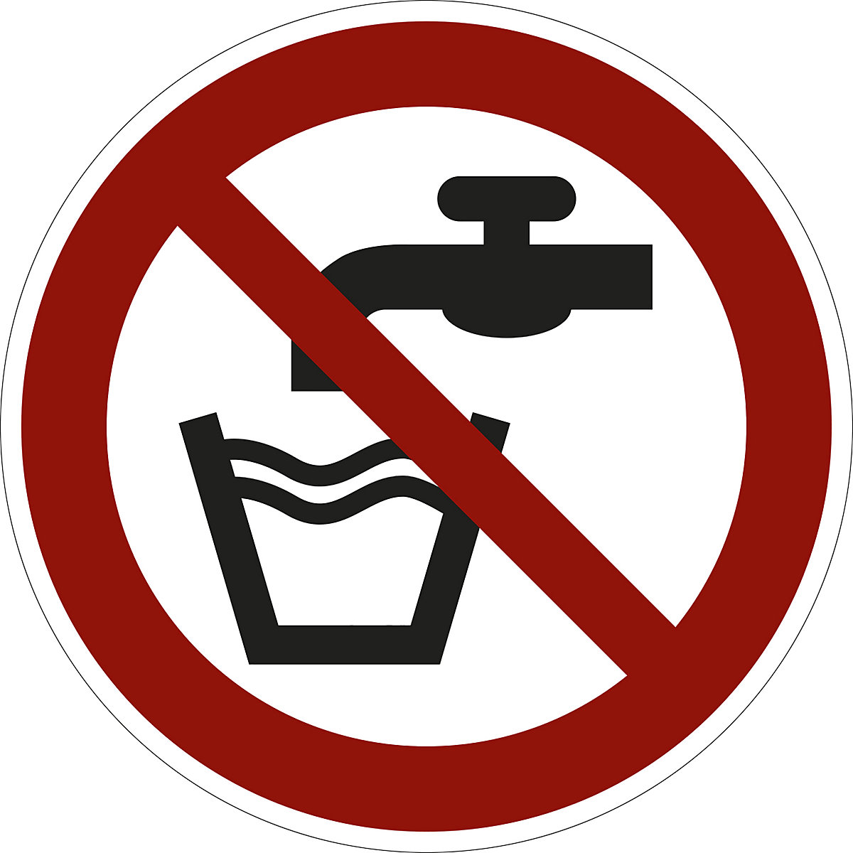 Prohibition sign, no drinking water, pack of 10, aluminium, Ø 100 mm-1