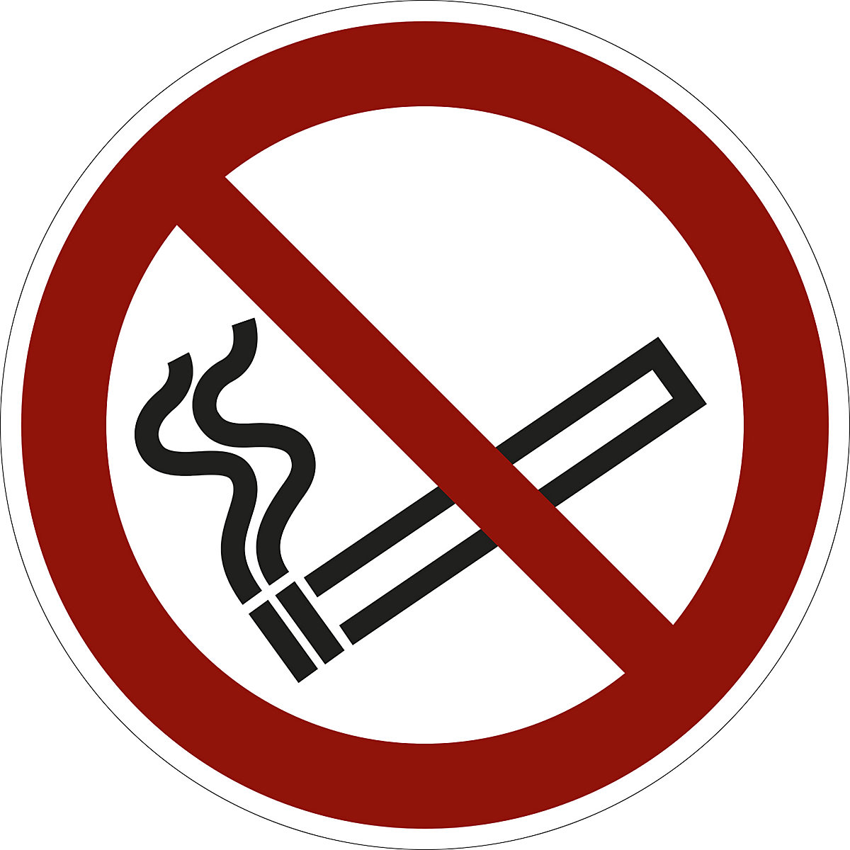 Prohibition sign, no smoking, pack of 10, film, Ø 100 mm