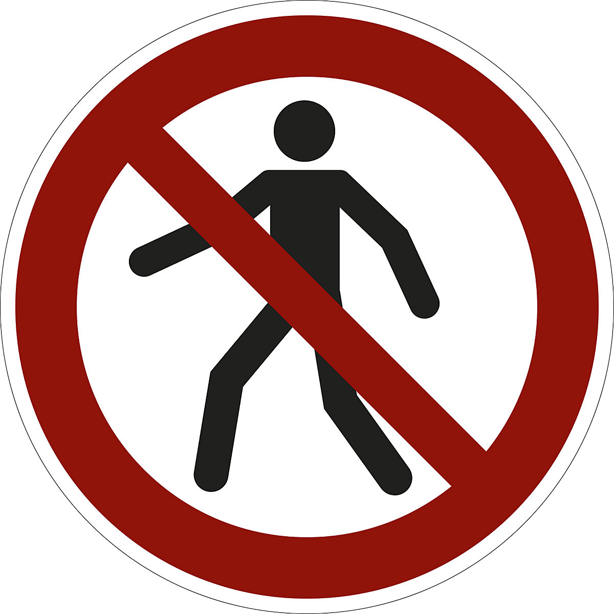 Prohibition sign, no pedestrian access, pack of 10, plastic, Ø 200 mm