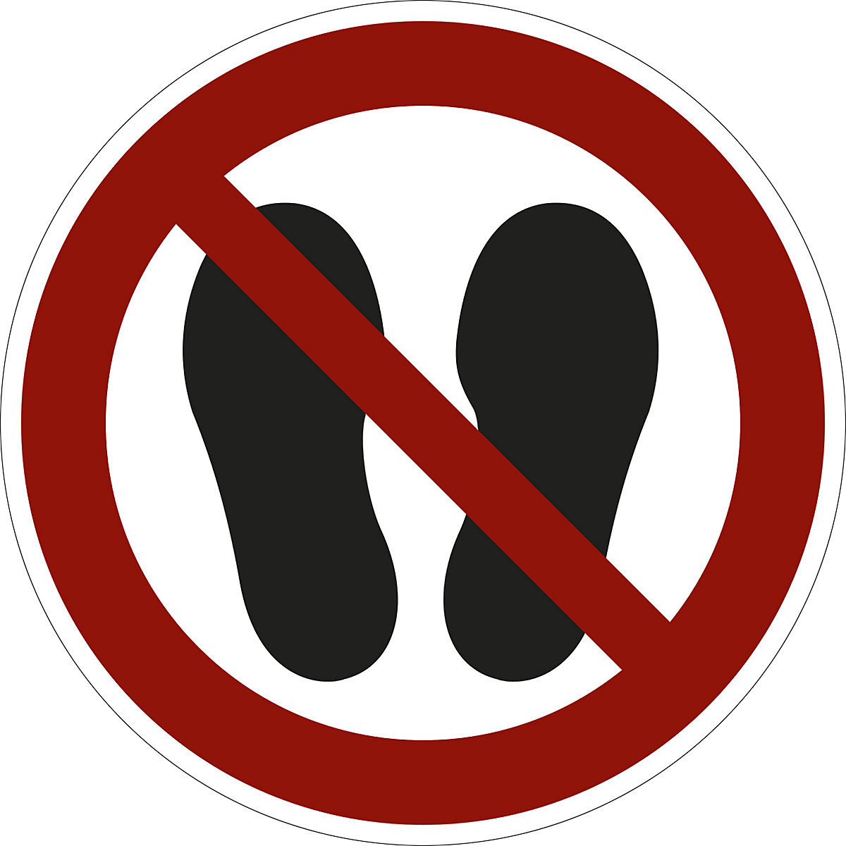 Prohibition sign, no stepping on surface, pack of 10, film, Ø 200 mm-1